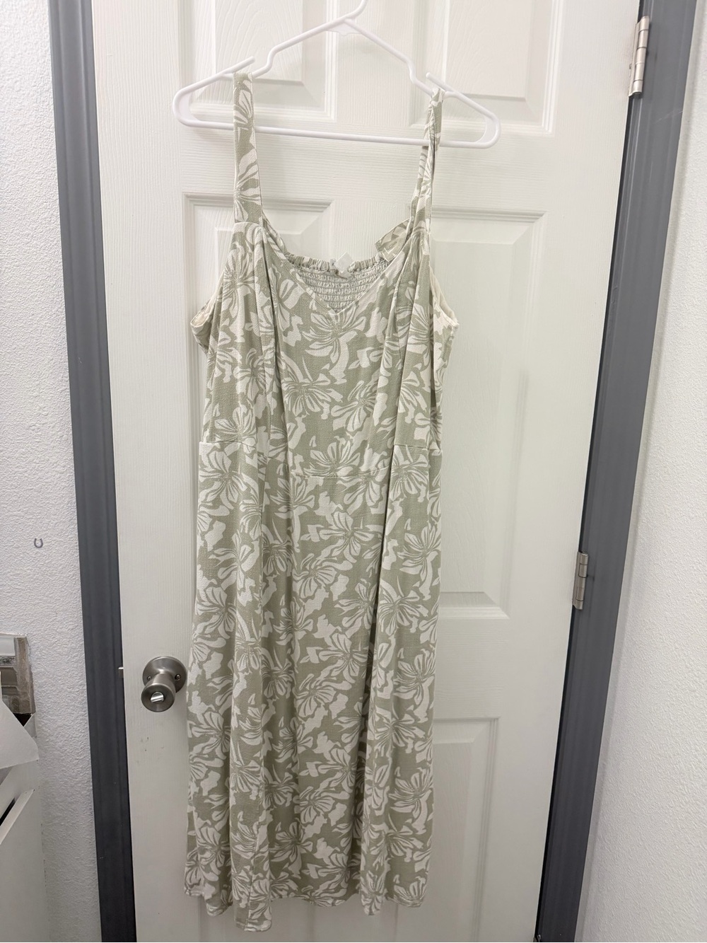 Market & Spruce Sage Green Floral Midi Slip Dress